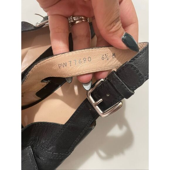 Stuart Weitzman Platform Black Leather Sandals Size 6.5 - Picture 7 of 7